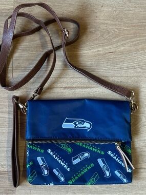 NFL Seattle Seahawks crossbody bag with adjustable leather straps